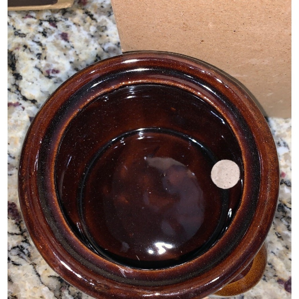 Onion Soup Stoneware Bowls Set Of 4 Rattan Trivets Vintage - Picture 3 of 9